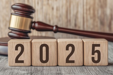 Richterhammer und Aufschrift 2025